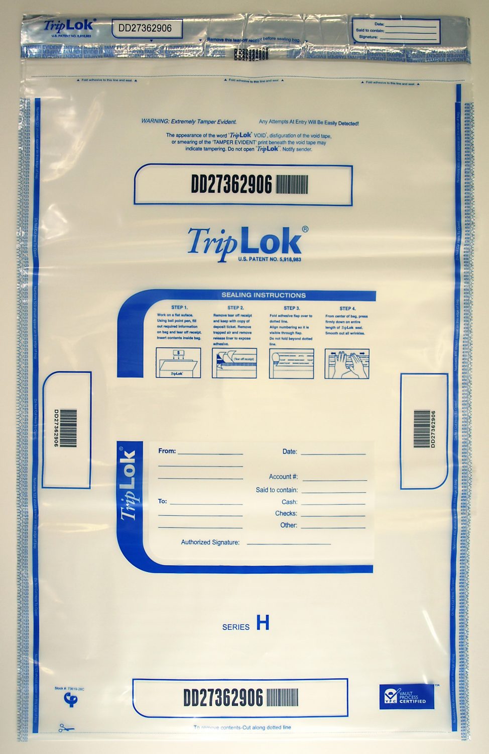 TripLok® Tamper Evident Bags