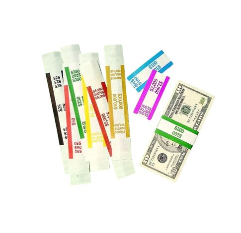 White Kraft Currency Bands - 1000 Pack