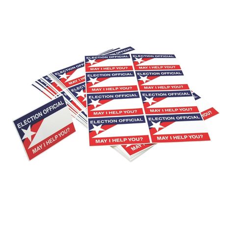 Election Official Name Tag Inserts
