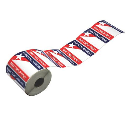 Election Officials Name Tag Stickers